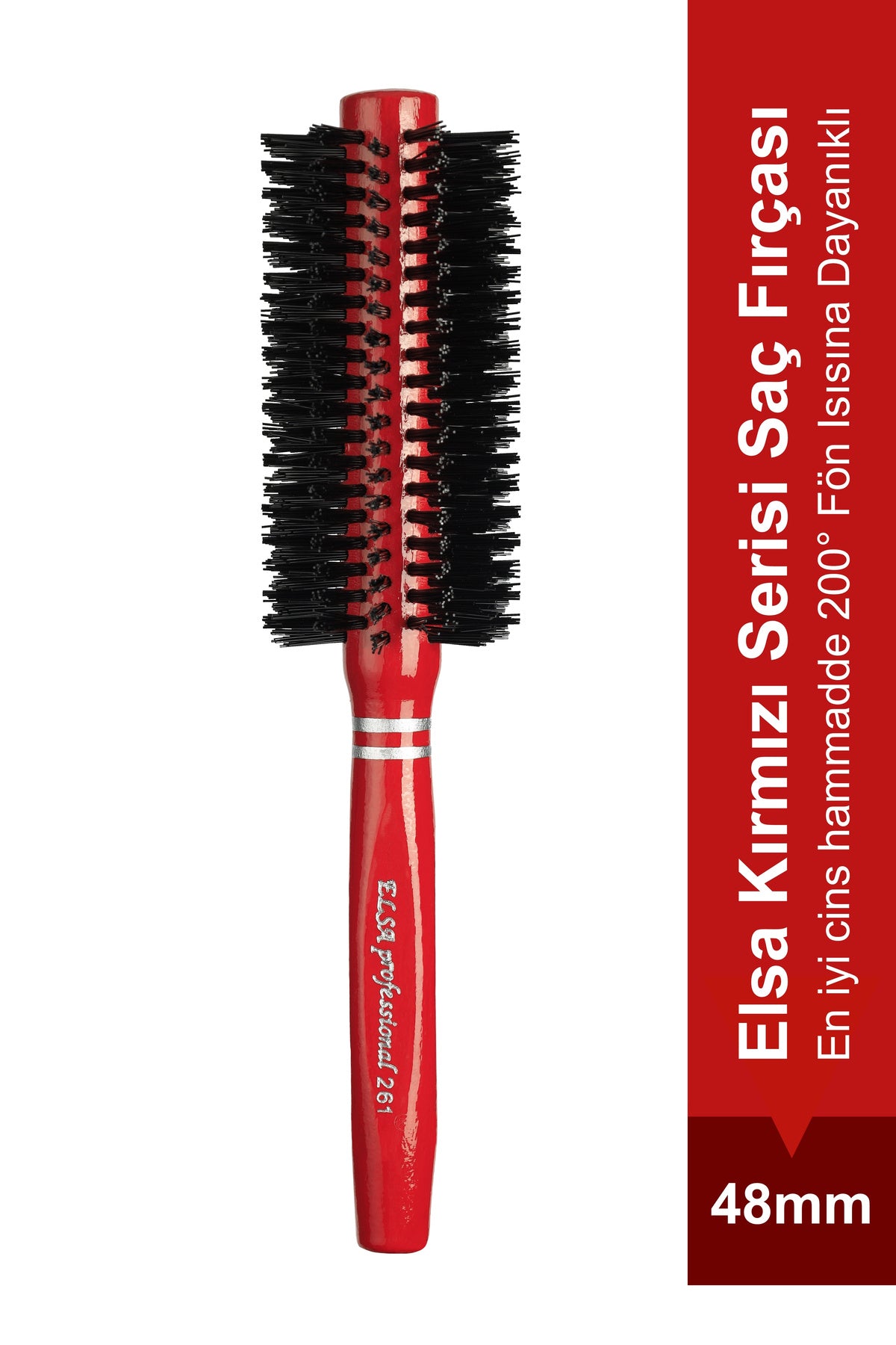 Elsa Professional 261 kırmızı fön fırçası 48 mm ve 200°C ürün görünümü