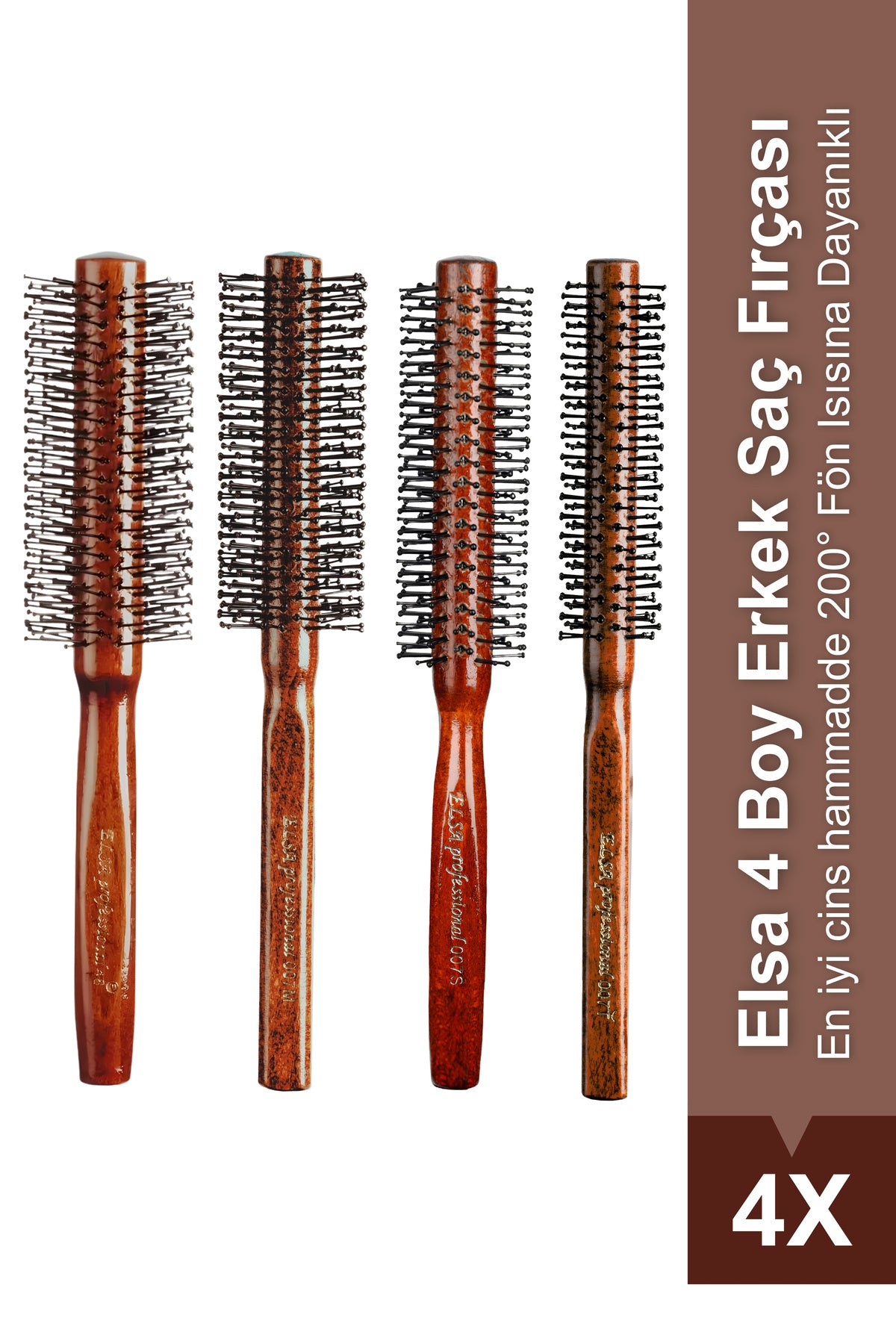 Professional 4X Men's Hairbrush Set 4 Sizes