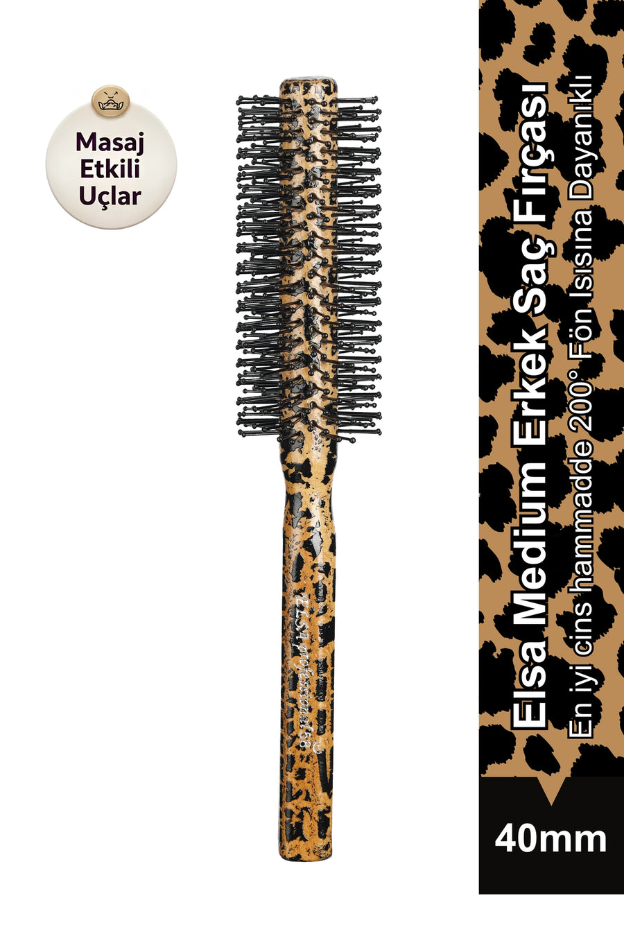 Elsa Professional 0.58 Kobra Erkek 40 mm fön fırçası masaj uçlu ürün görünümü