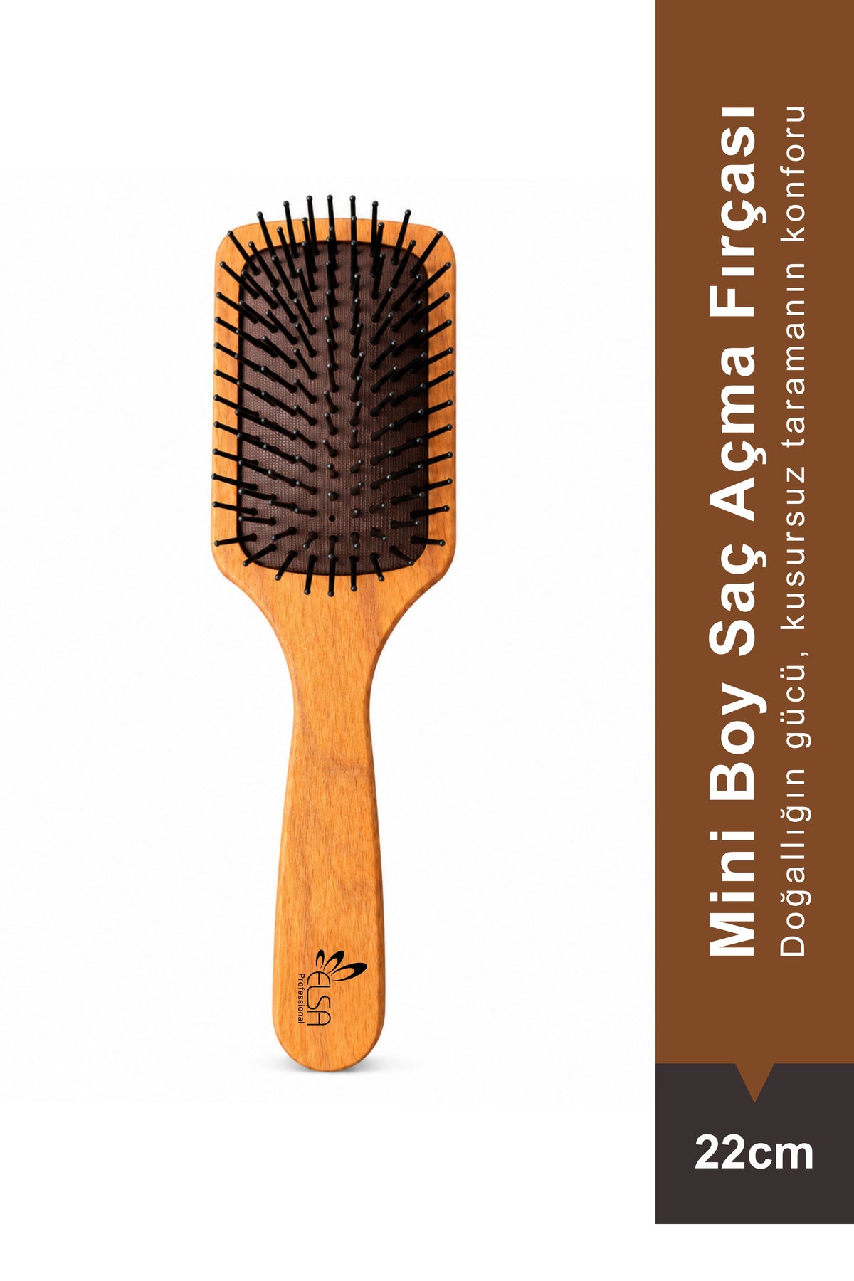 Elsa Professional A1284 Mini Boy Ahşap Saç Açma Fırçası 22 cm
