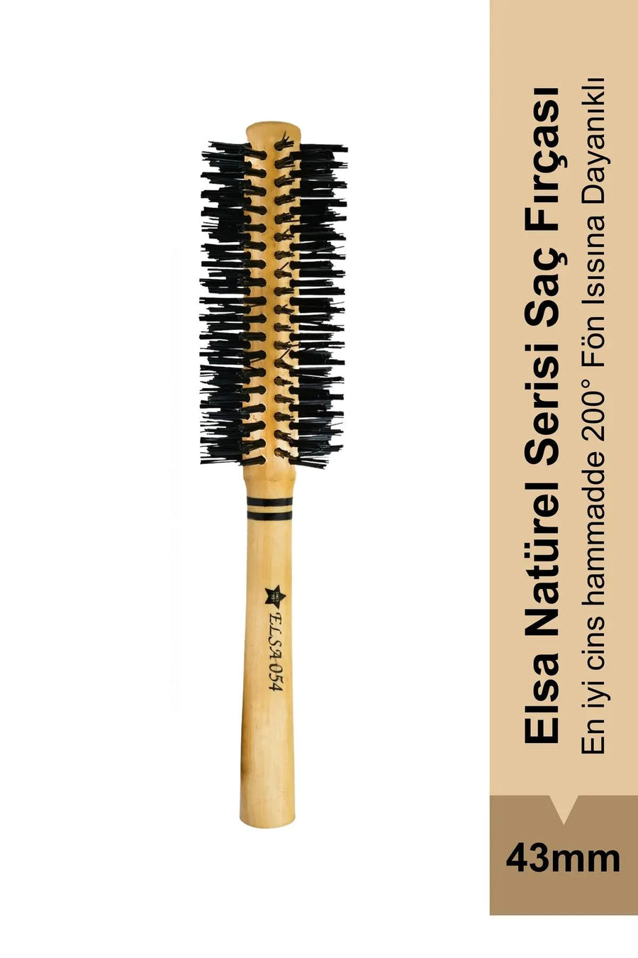 Elsa Professional 0.54 Natürel 43 mm yuvarlak fön fırçası