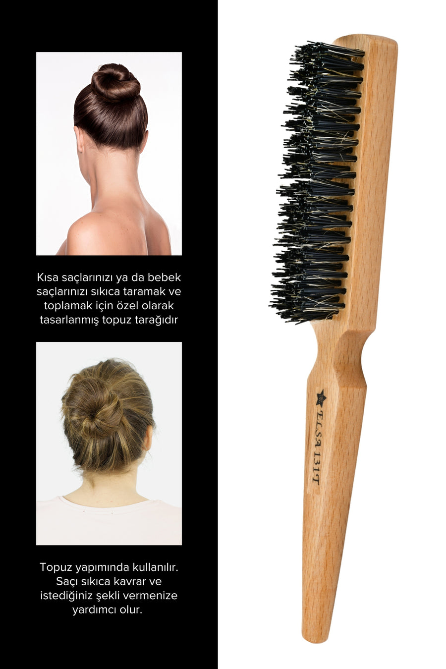Elsa Professional 131 fırçayla sıkı topuz şekillendirme