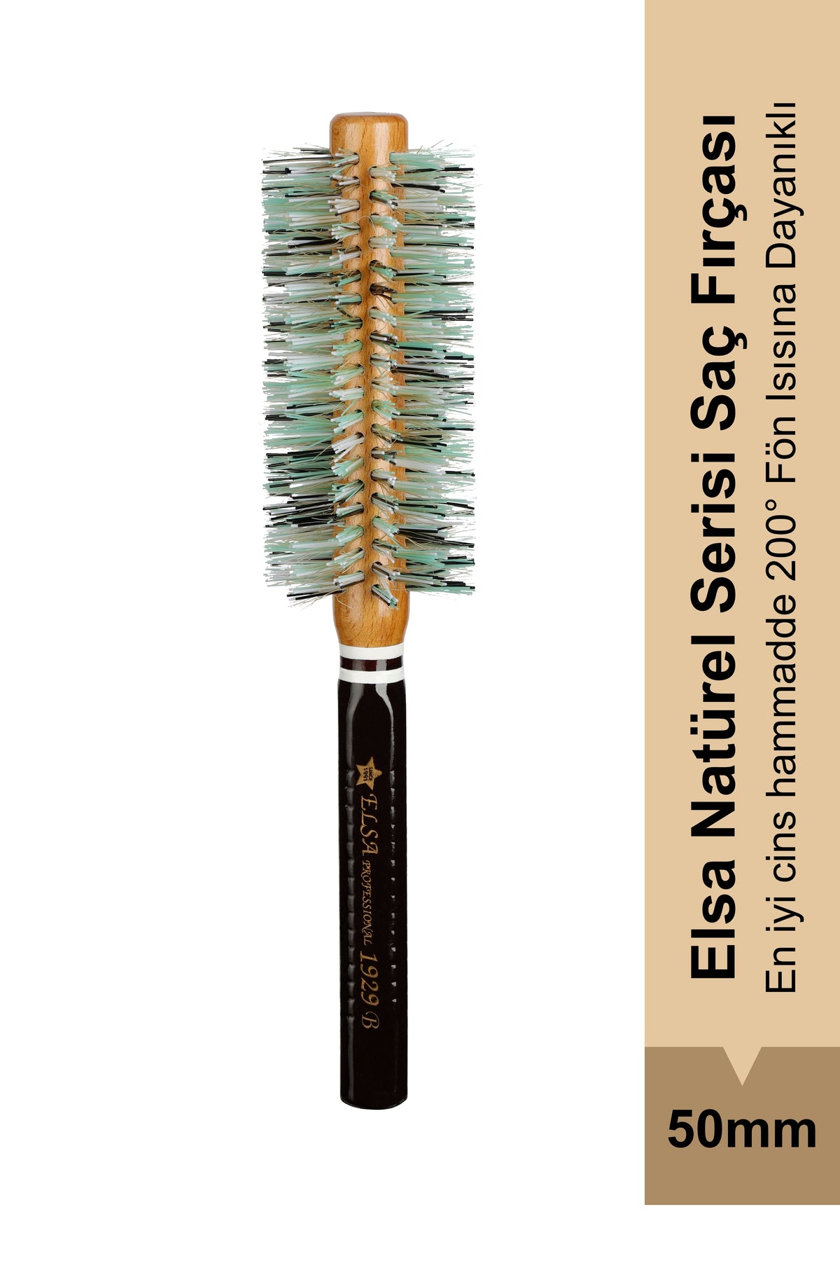 Elsa Professional 1929B Natürel yuvarlak fön fırçası