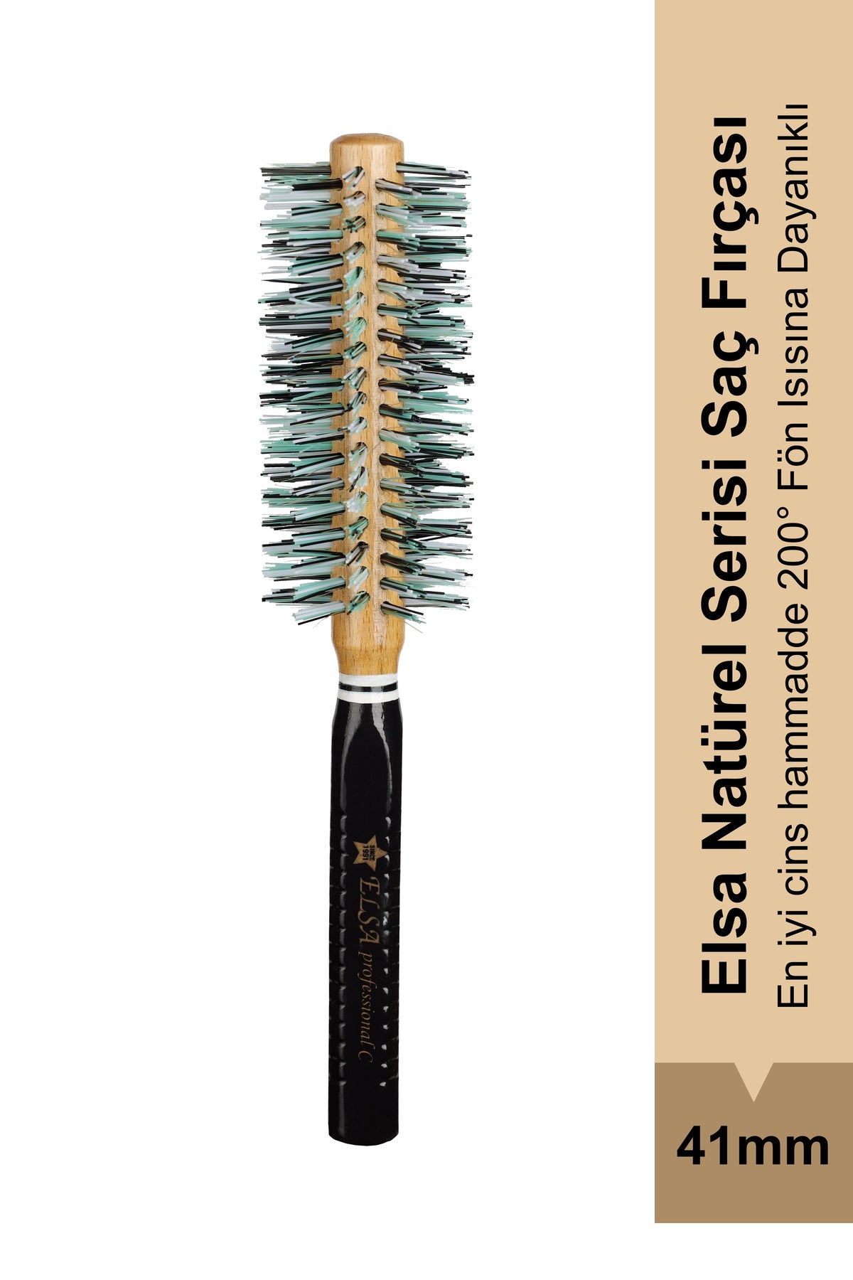Elsa Professional 1929C Natürel 41 mm yuvarlak fön fırçası