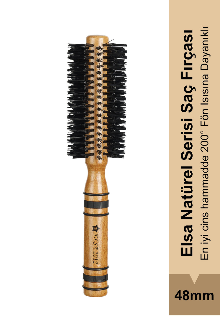Elsa Professional 2012 Natürel 48 mm yuvarlak fön fırçası