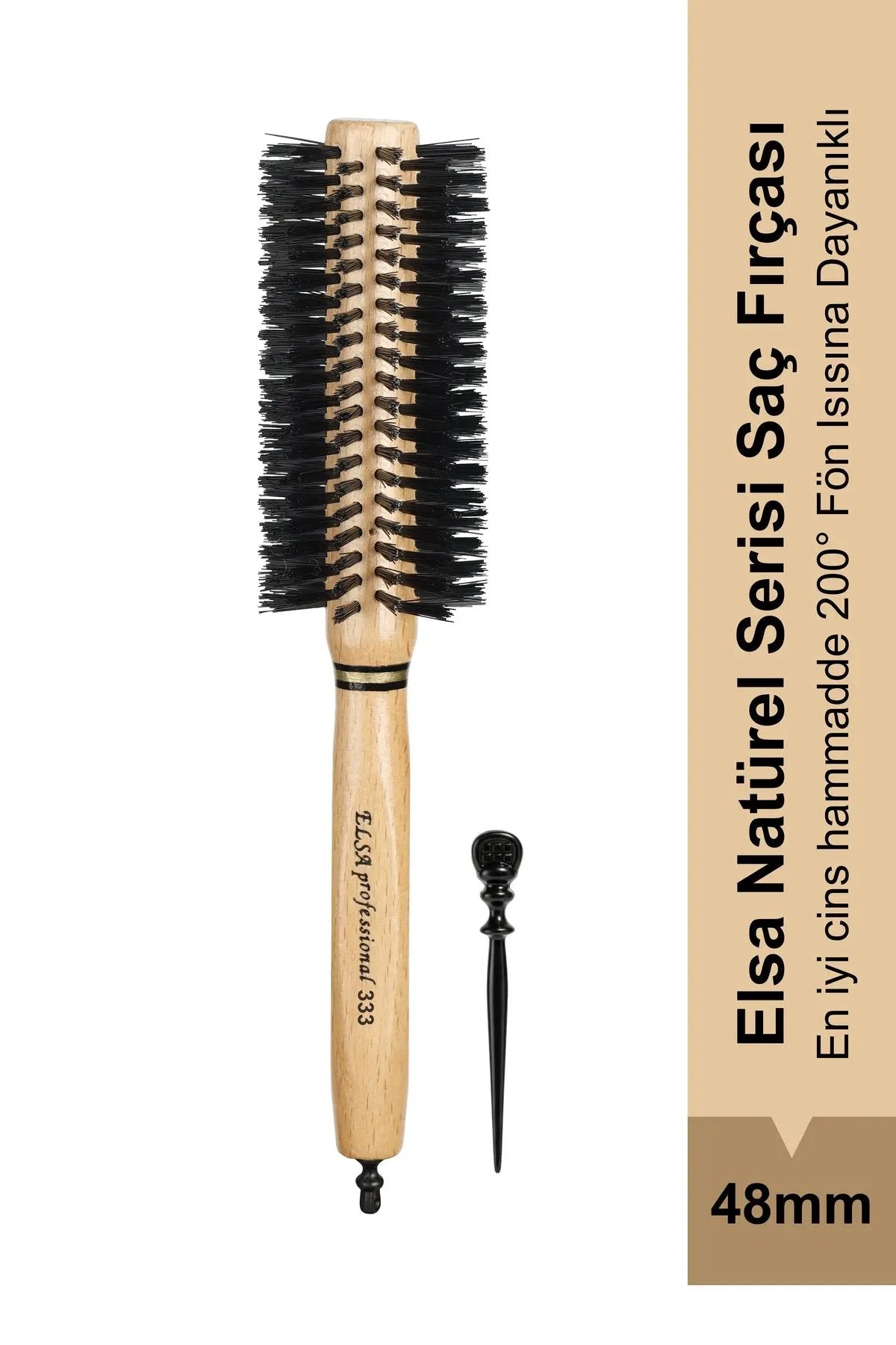 Elsa Professional 333 Tokalı 48 mm fön fırçası ve saç ayırma aparatı