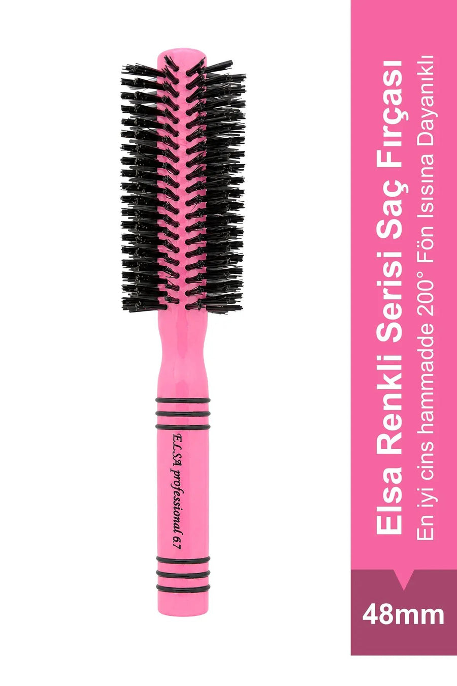 Elsa Professional 67 Pembe 48 mm yuvarlak fön fırçası