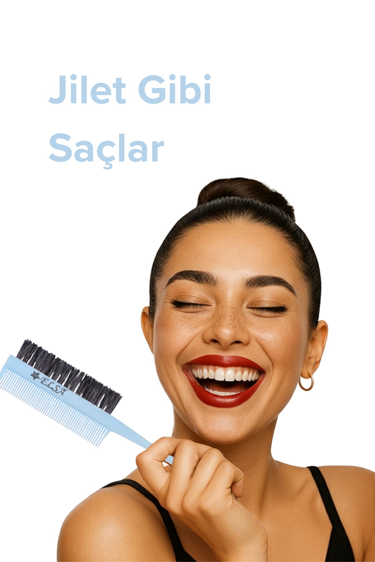 Elsa Hair Wax Stick 75 gr ve Mavi 3'ü 1 Arada Topuz Fırçası - 5. görsel - Elsa Saç Fırçaları