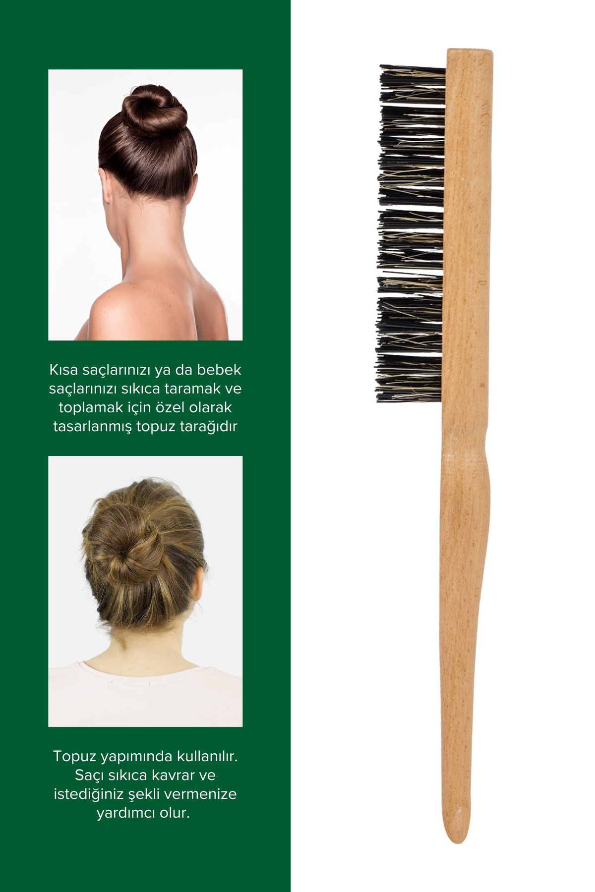 Elsa Professional 0,33 Organik Topuz Fırçası Sleek Bun - 3. görsel - Elsa Saç Fırçaları