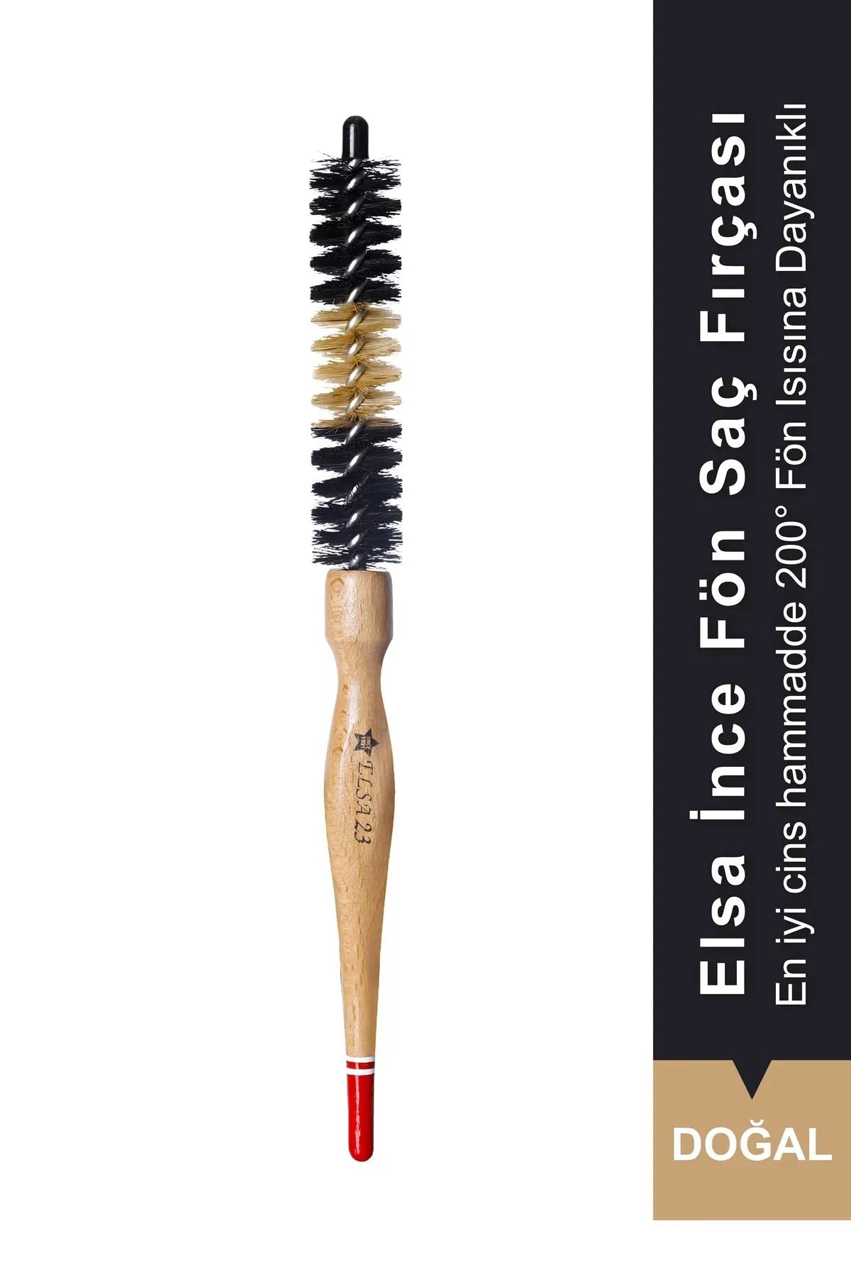 Elsa Professional 23 Panda ince doğal kıllı fön fırçası
