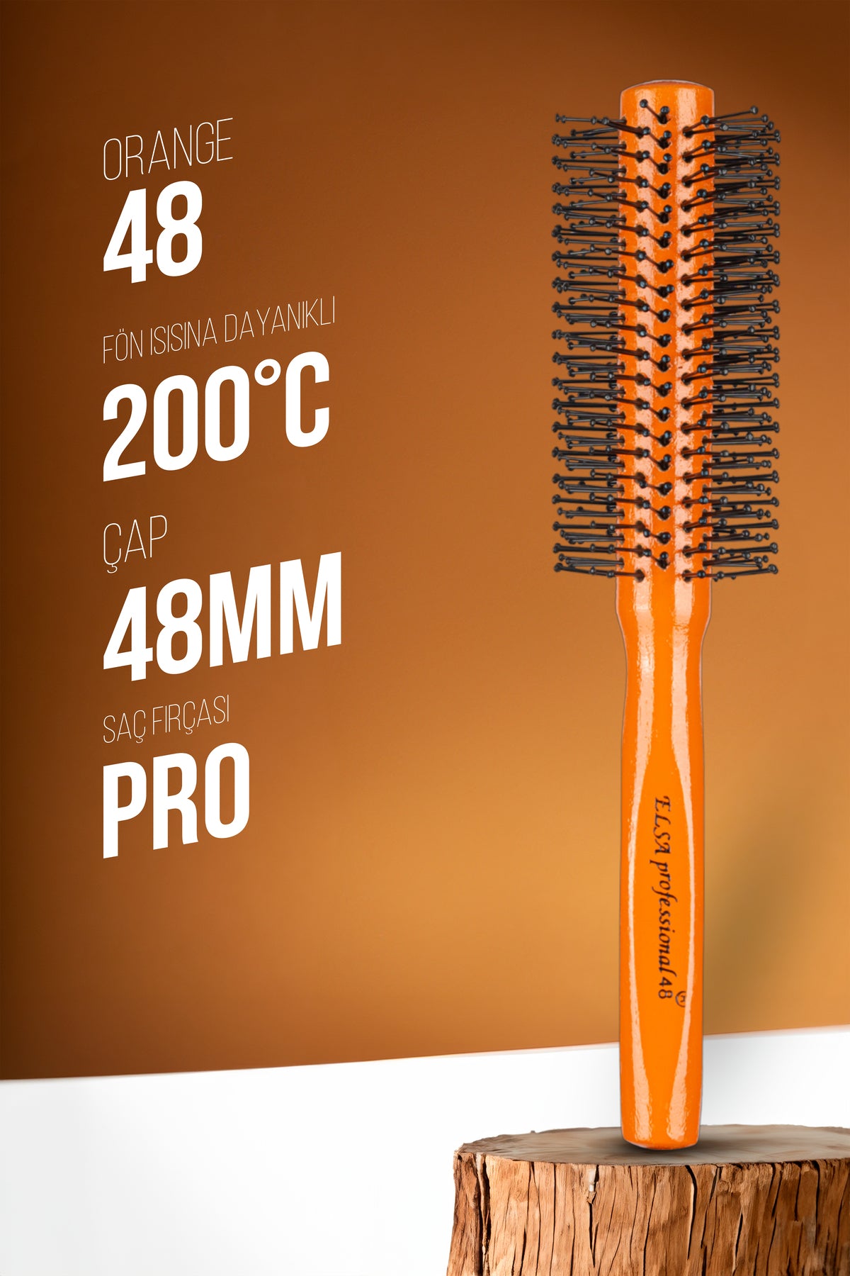 Elsa Professional 48 Turuncu Erkek Saç Fırçası - 2. görsel - Elsa Saç Fırçaları